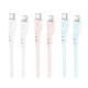 Кабель HOCO X97 Crystal color PD silicone charging data cable iP White