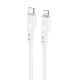 Кабель HOCO X97 Crystal color PD silicone charging data cable iP White