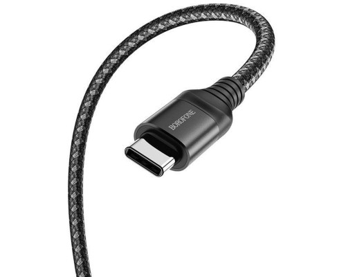 Кабель BOROFONE BX56 Type-C to Type-C 3A, 60W, 1,5m, nylon, aluminum+TPE connectors, Black