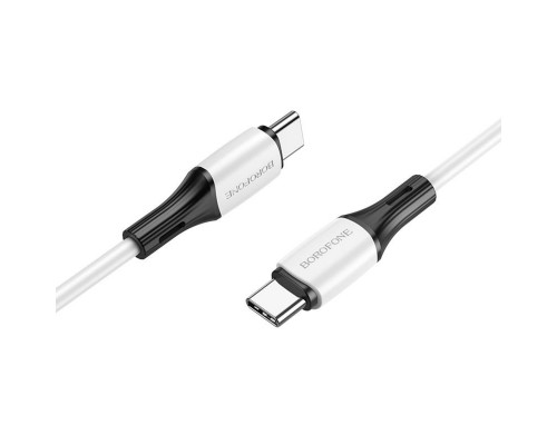Кабель BOROFONE BX79 Type-C to Type-C 3A,60W, 1m, silicone, silicone connectors, White