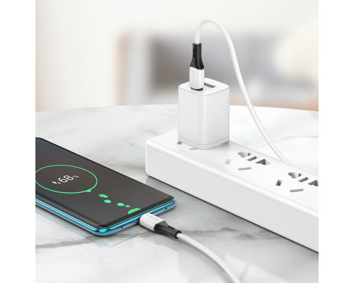 Кабель BOROFONE BX79 Type-C to Type-C 3A,60W, 1m, silicone, silicone connectors, White