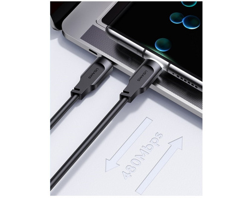 Кабель Usams US-SJ567 Type-C To Type-C PD 100W Data Cable Lithe Series 1.2m Black