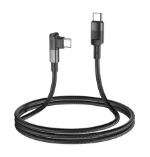 Кабель HOCO U108 Type-C to Type-C 5A, 100W, 1.2m, nylon, aluminum connectors, Black