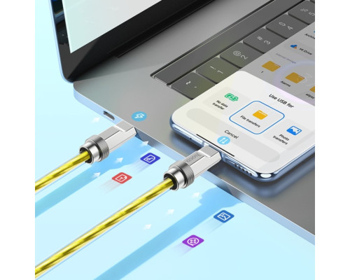 Кабель HOCO U113 Solid 100W silicone charging data cable Type-C to Type-C Gold