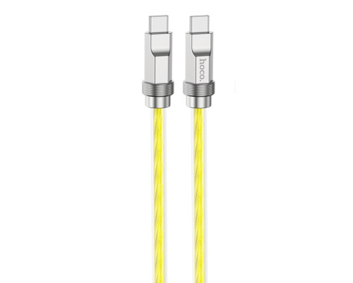 Кабель HOCO U113 Solid 100W silicone charging data cable Type-C to Type-C Gold