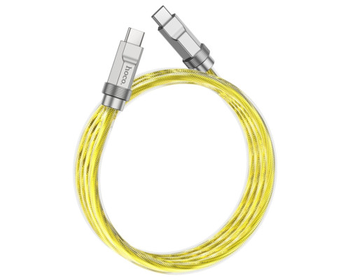 Кабель HOCO U113 Solid 100W silicone charging data cable Type-C to Type-C Gold