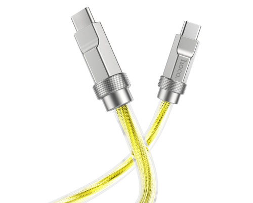 Кабель HOCO U113 Solid 100W silicone charging data cable Type-C to Type-C Gold