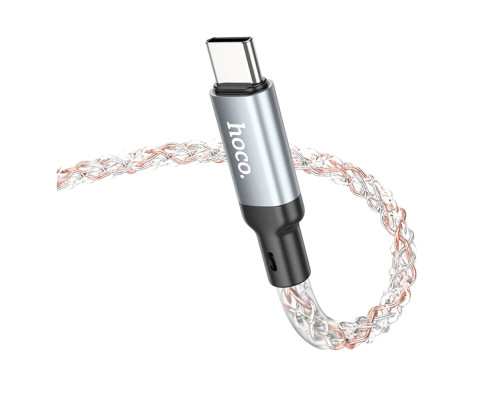 Кабель HOCO U112 Shine 60W charging data cable for Type-C to Type-C Gray