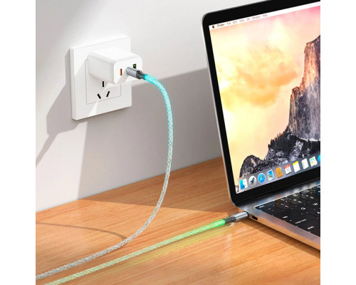 Кабель HOCO U112 Shine 60W charging data cable for Type-C to Type-C Gray