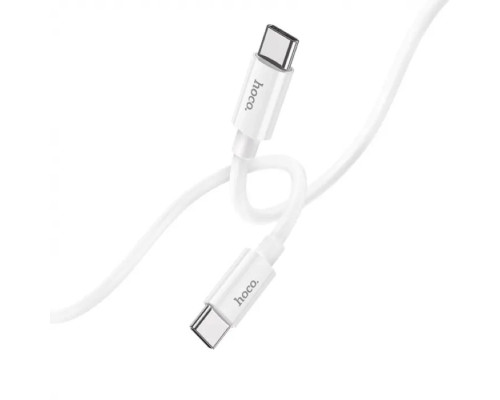 Кабель HOCO X87 Magic silicone 60W PD charging data cable for Type-C to Type-C White