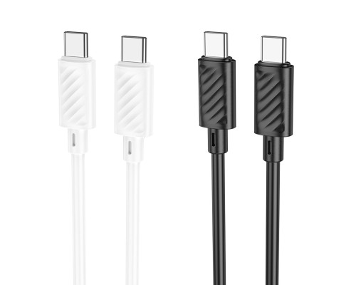 Кабель HOCO X88 Gratified 60W charging data cable for Type-C to Type-C(unpackaged) Black