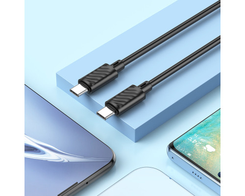 Кабель HOCO X88 Gratified 60W charging data cable for Type-C to Type-C(unpackaged) Black
