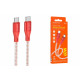 Кабель BOROFONE BX96 Ice crystal 60W silicone charging data cable Type-C to Type-C Red