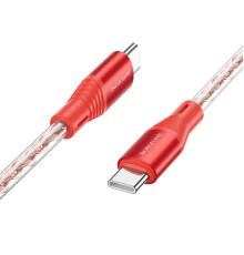 Кабель BOROFONE BX96 Ice crystal 60W silicone charging data cable Type-C to Type-C Red