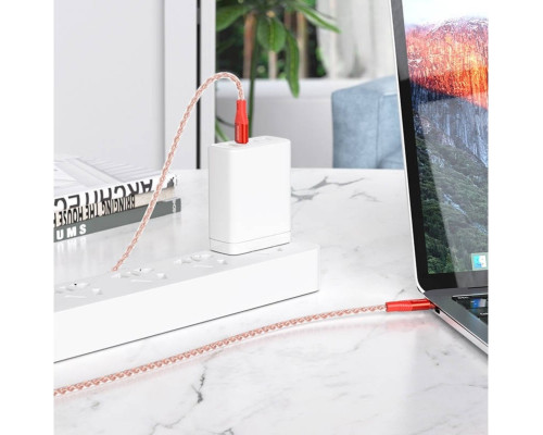 Кабель BOROFONE BX96 Ice crystal 60W silicone charging data cable Type-C to Type-C Red