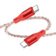 Кабель BOROFONE BX96 Ice crystal 60W silicone charging data cable Type-C to Type-C Red