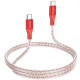 Кабель BOROFONE BX96 Ice crystal 60W silicone charging data cable Type-C to Type-C Red