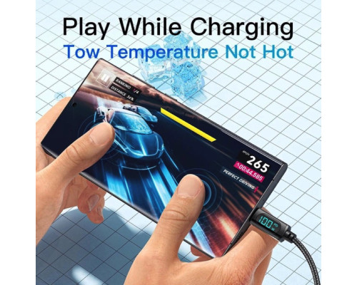 Кабель Essager Enjoy LED Digital Display USB Charging Cable Type C to Type C 100W 1m black (EXCTT1-XY01-P)