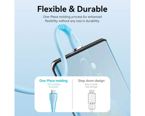 Кабель Vention USB 2.0 C Male to C Male 5A Cable 1M Light Green Silicone Type (TAWGF)