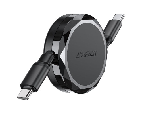 Кабель ACEFAST C13-03 USB-C to USB-C dual retraction charging data cable Black