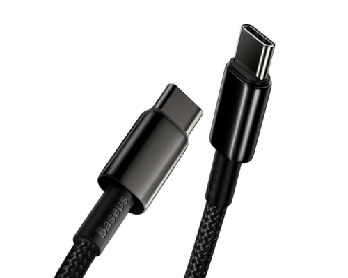 Кабель Baseus Tungsten Gold Fast Charging Data Cable Type-C to Type-C 100W 1m Black