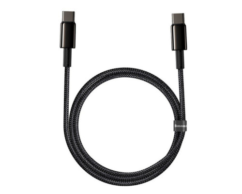Кабель Baseus Tungsten Gold Fast Charging Data Cable Type-C to Type-C 100W 1m Black