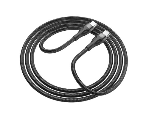 Кабель BOROFONE BX61 Type-C to Type-C 3A, 60W, 1m, nylon, aluminum connectors, Black