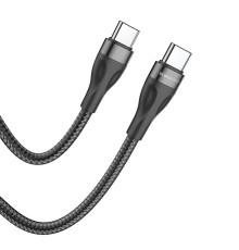 Кабель BOROFONE BX61 Type-C to Type-C 3A, 60W, 1m, nylon, aluminum connectors, Black