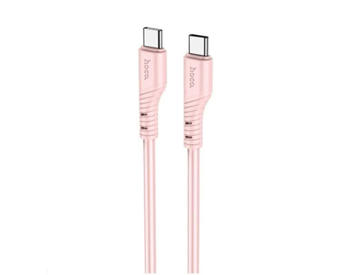 Кабель HOCO X97 Crystal color 60W silicone charging data cable Type-C to Type-C light pink