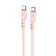 Кабель HOCO X97 Crystal color 60W silicone charging data cable Type-C to Type-C light pink