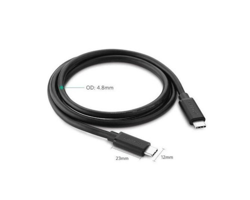 Кабель UGREEN US286 USB 2.0 Type C to Type C Cable Nickel Plating 1.5m (Black) (UGR-50998)