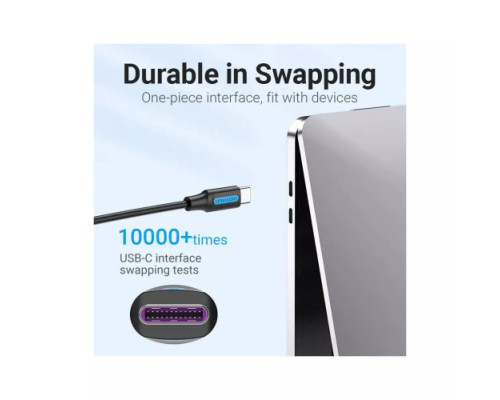 Кабель Vention USB 2.0 C Male to C Male 5A Cable 1M Black PVC Type (COTBF)