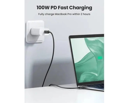 Кабель UGREEN US501 Thunderbolt 4 40Gbps 100W Data Cable 2m (Black)(UGR-60621)