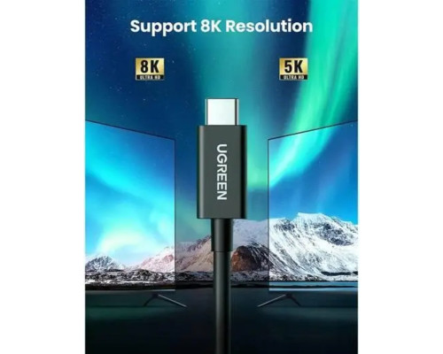 Кабель UGREEN US501 Thunderbolt 4 40Gbps 100W Data Cable 2m (Black)(UGR-60621)