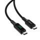 Кабель ACEFAST C6-03 Type-C to Type-C 5A, 100W, 2m, nylon, zinc connectors, digital display, Black