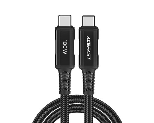 Кабель ACEFAST C4-03 Type-C to Type-C 5A, 100W, 2m, nylon, zinc connectors, Black