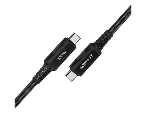 Кабель ACEFAST C4-03 Type-C to Type-C 5A, 100W, 2m, nylon, zinc connectors, Black