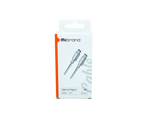 Кабель Mibrand MI-17 Flexible Charging Line Type-C for Type-C 5A 1m White