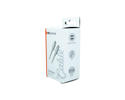 Кабель Mibrand MI-17 Flexible Charging Line Type-C for Type-C 5A 1m White