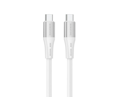 Кабель BOROFONE BX88 Solid 60W silicone charging data cable for Type-C to Type-C White