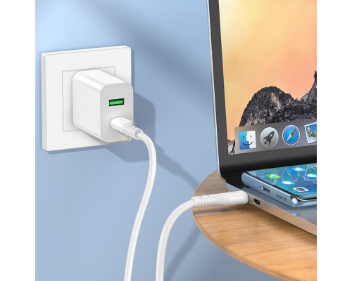 Кабель HOCO X97 Crystal color 60W silicone charging data cable Type-C to Type-C light gray