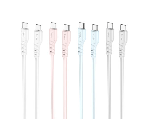 Кабель HOCO X97 Crystal color 60W silicone charging data cable Type-C to Type-C light gray