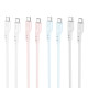 Кабель HOCO X97 Crystal color 60W silicone charging data cable Type-C to Type-C light gray