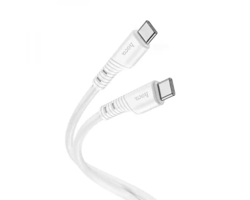Кабель HOCO X97 Crystal color 60W silicone charging data cable Type-C to Type-C light white