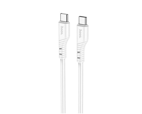 Кабель HOCO X97 Crystal color 60W silicone charging data cable Type-C to Type-C light white
