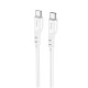 Кабель HOCO X97 Crystal color 60W silicone charging data cable Type-C to Type-C light white
