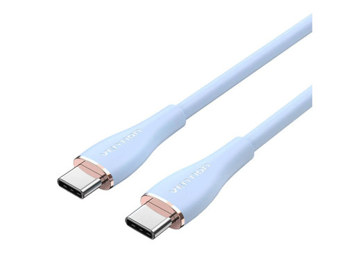 Кабель Vention USB 2.0 C Male to C Male 5A Cable 1M Light Blue Silicone Type (TAWSF)