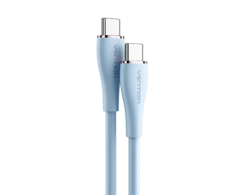 Кабель Vention USB 2.0 C Male to C Male 5A Cable 1M Light Blue Silicone Type (TAWSF)