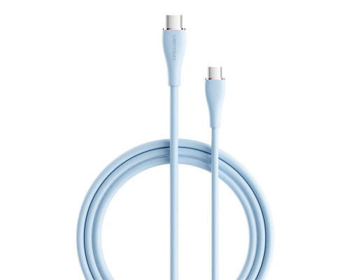Кабель Vention USB 2.0 C Male to C Male 5A Cable 1M Light Blue Silicone Type (TAWSF)