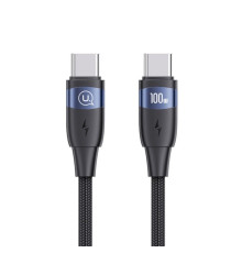 Кабель Usams US-SJ632 U85 Type-C To Type-C PD100W Aluminum Alloy Fast Charging & Data Cable black